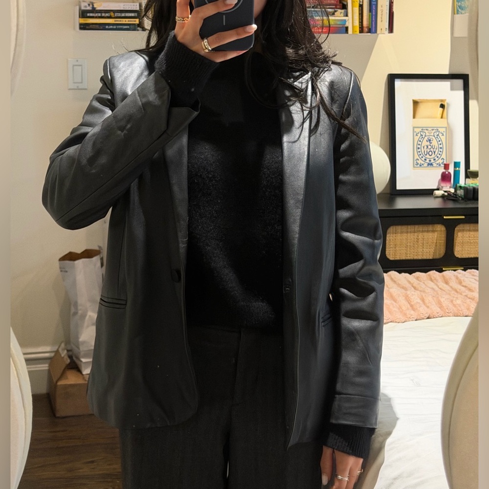 Zadig & Voltaire Black Faux Leather Blazer